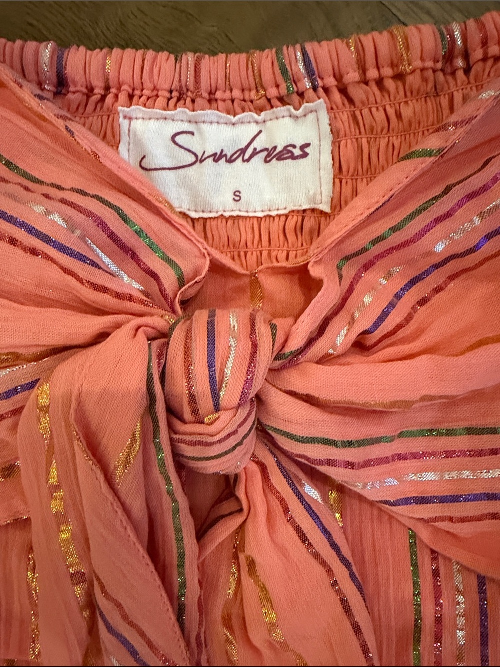 Strapless Tiered Ruffle Dress in Coral - Picture 2 of 4